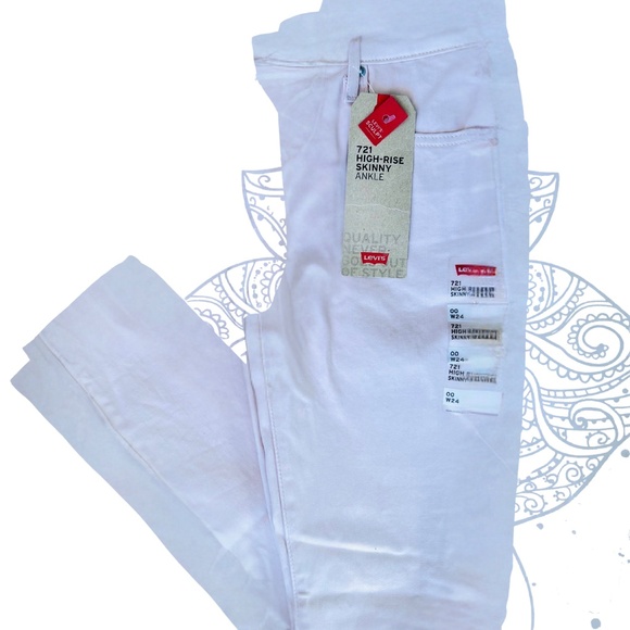 👖 Levi's Sculpt 721 High Rise Skinny Jeans | Size 24 (XS) |NWT | $40 | Pink - Picture 3 of 3